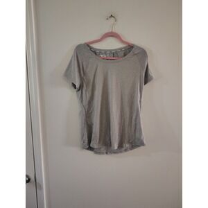 RBX Performance Womens Heather Grey Short Sleeve Activewear Top X-Dri Large